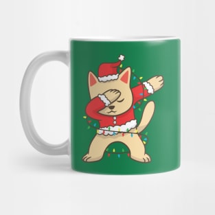 Dabbing Cat Christmas Lights Mug